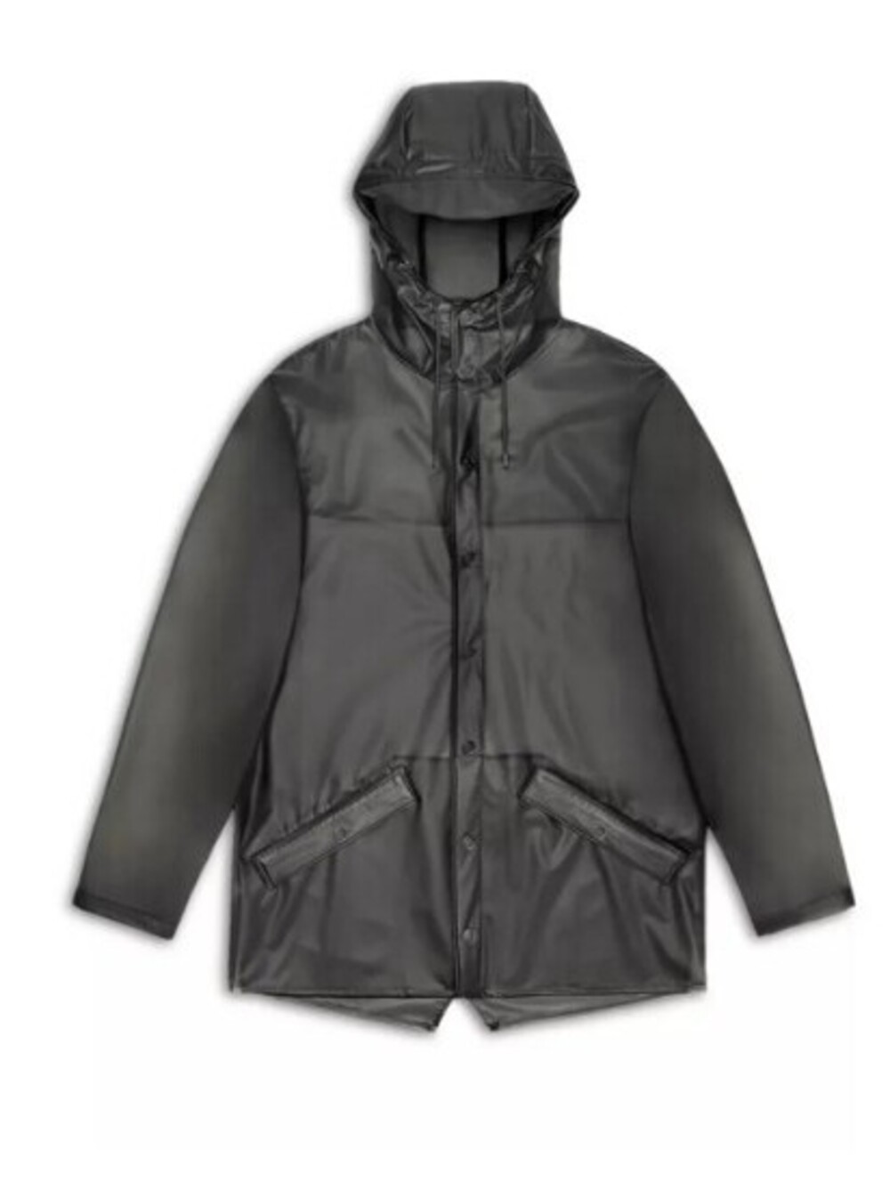 RAINS Jacket W3 Waterproof Hooded Rain Jacket - Grey Mist Translucent, Unisex XL